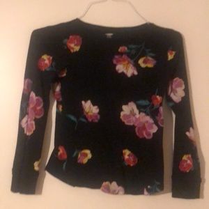 Girl’s Old Navy Black and Floral Shirt